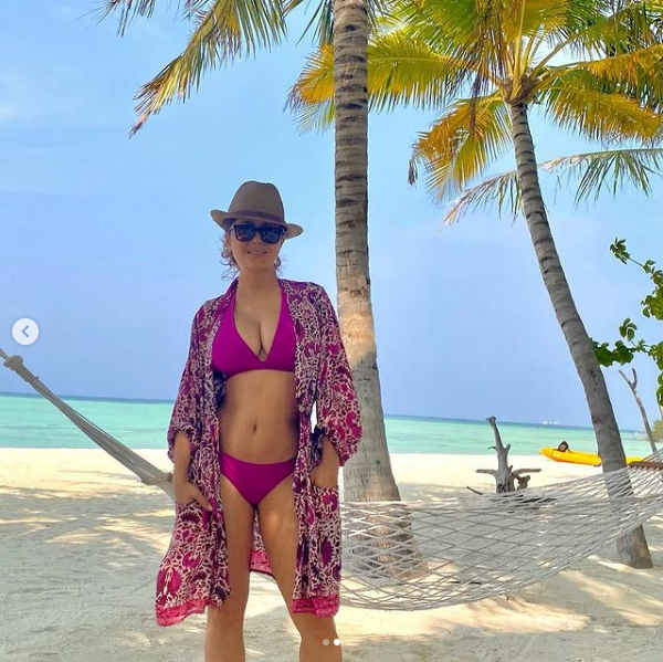 Salma Hayek On The Beach