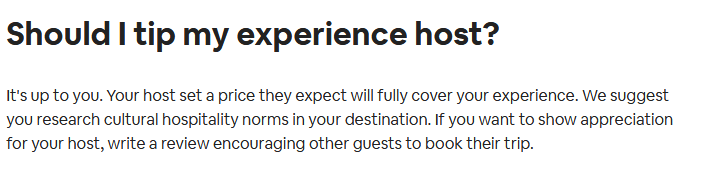 Tip for Airbnb