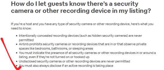 can airbnb have cameras 3
