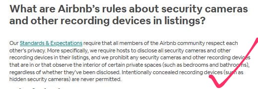 does airbnb have cameras hidden